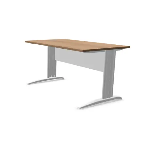 Bureau Buenos Aires - 140 x 80 cm - Plateau noyer et pieds blancs - Fiducial photo du produit