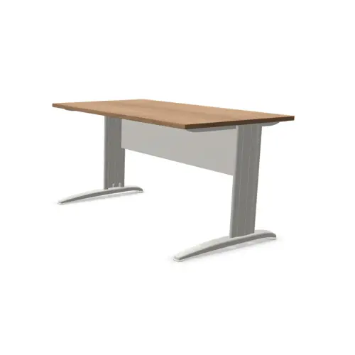 Bureau Buenos Aires - 140 x 80 cm - Plateau noyer et pieds aluminium - Fiducial photo du produit