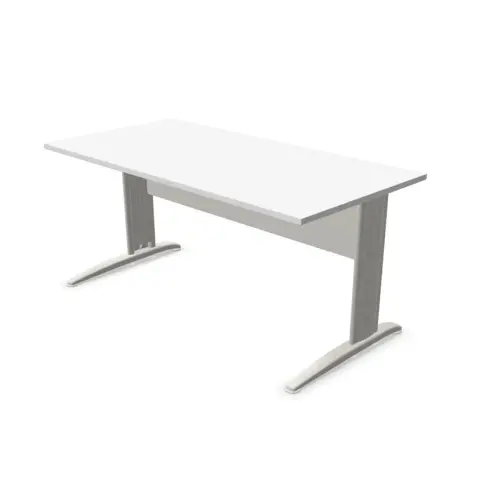 Bureau BUENOS AIRES - Plateau blanc et pieds alu - 160 x 80 cm - Fiducial photo du produit