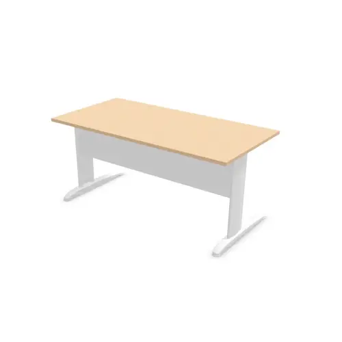 Bureau BUENOS AIRES - Plateau hêtre et pieds blancs - 160 x 80 cm - Fiducial photo du produit