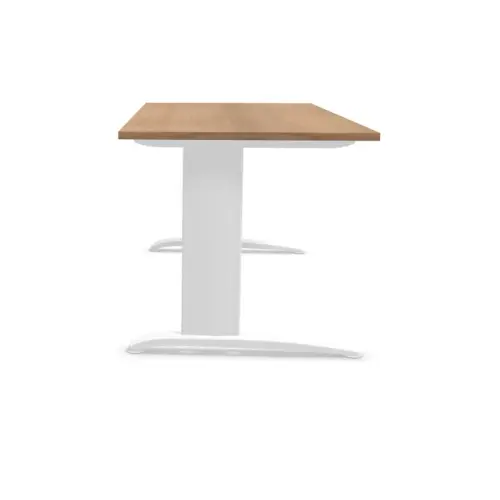 Bureau Buenos Aires - 160 x 80 cm - Plateau noyer et pieds blancs - Fiducial photo du produit