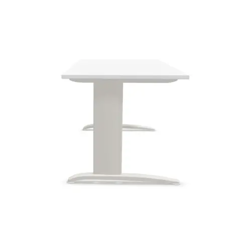 Bureau BUENOS AIRES - Plateau blanc et pieds aluminium - 180x80 cm photo du produit