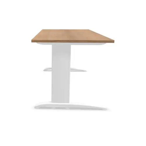 Bureau Buenos Aires - 180 x 80 cm - Plateau noyer et pieds blancs - Fiducial photo du produit