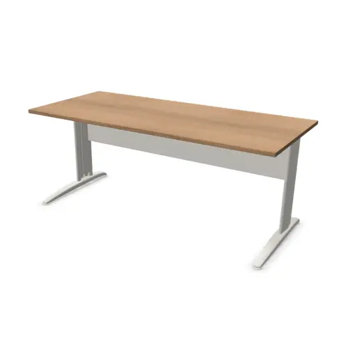 Bureau Buenos Aires - Plateau noyer et pieds aluminium - 180x80 cm photo du produit