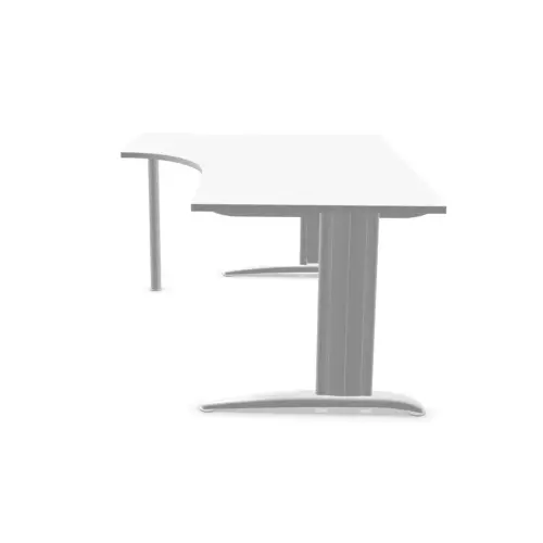Bureau BUENOS AIRES compact retour à gauche blanc/blanc, L160 photo du produit