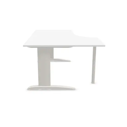 Bureau BUENOS AIRES compact retour à gauche blanc/alu, L160 photo du produit