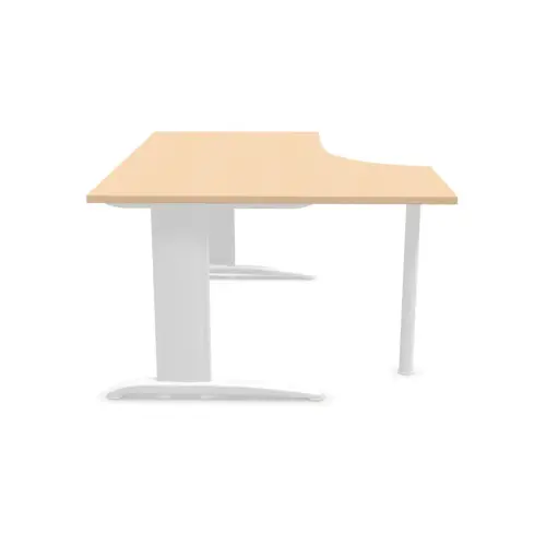 Bureau BUENOS AIRES compact retour à gauche hêtre/blanc, L160 photo du produit
