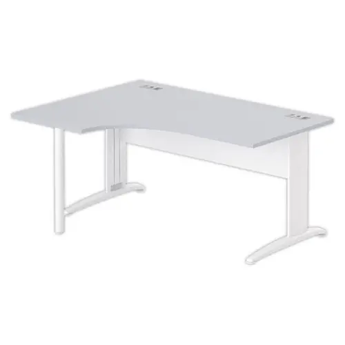 Bureau BUENOS AIRES compact retour à gauche gris/blanc, L160 photo du produit