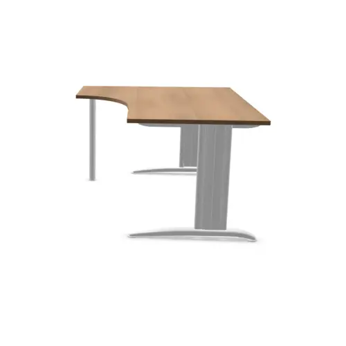 Bureau BUENOS AIRES compact retour à gauche noyer/blanc, L160 photo du produit