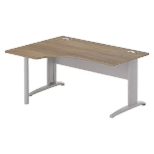 Bureau BUENOS AIRES compact retour &agrave; gauche noyer/alu, L160 photo du produit