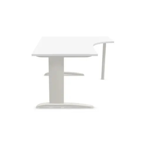 Bureau BUENOS AIRES compact retour à droite blanc/alu, L160 photo du produit