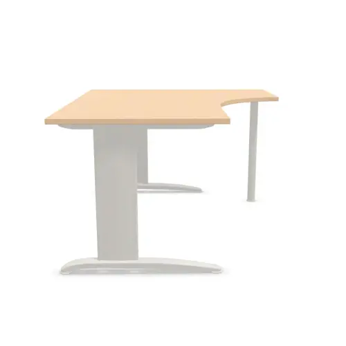 Bureau Buenos Aires - 160 cm - Retour &agrave; droite - H&ecirc;tre/alu photo du produit