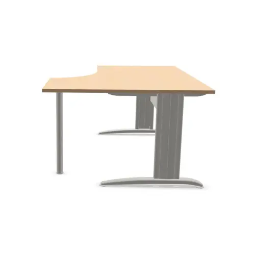 Bureau Buenos Aires - 160 cm - Retour &agrave; droite - H&ecirc;tre/alu photo du produit