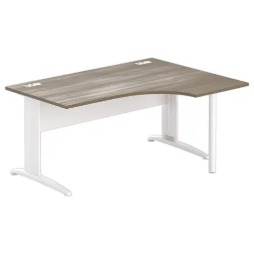 Bureau BUENOS AIRES compact retour à droite noyer/blanc, L160 photo du produit