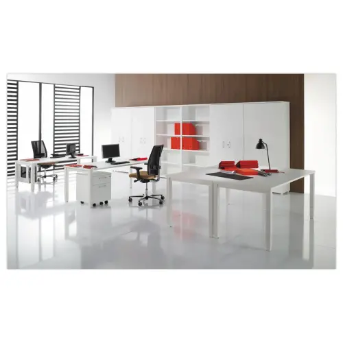 Bureau BRUXELLES 120 x 80 blanc - pieds blancs photo du produit