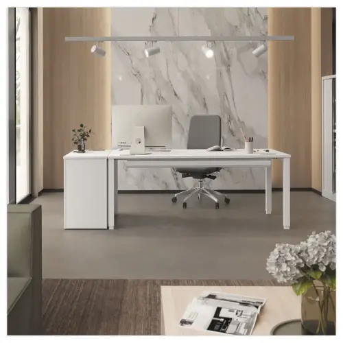 Bureau BRUXELLES 120 x 80 blanc - pieds blancs photo du produit
