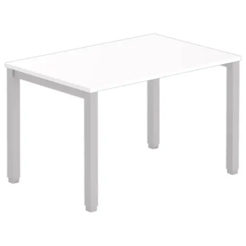 Bureau BRUXELLES 120 x 80 blanc - pieds aluminium photo du produit