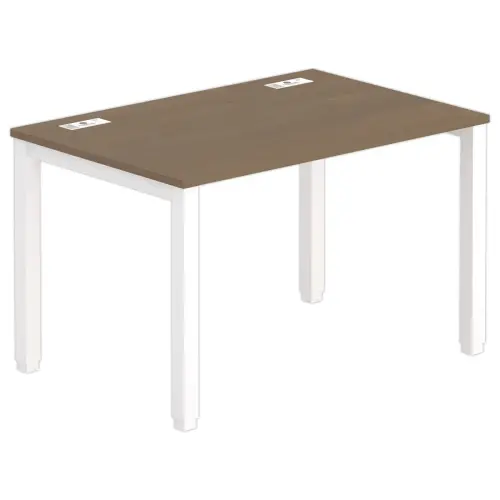 Bureau BRUXELLES 120 x 80 noyer - pieds blancs photo du produit