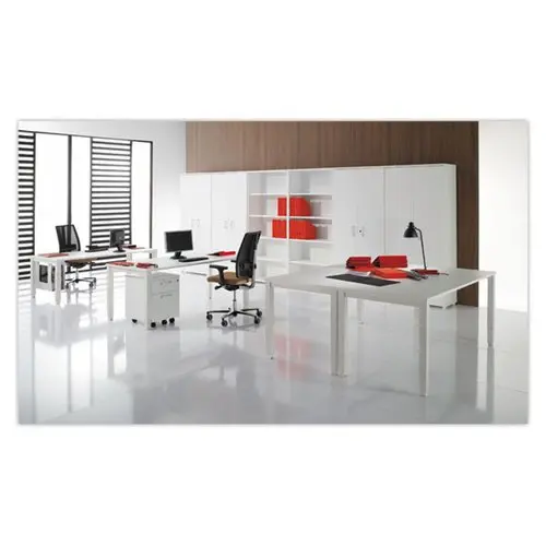 Bureau BRUXELLES 140 x 80 blanc - pieds blancs photo du produit