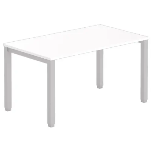 Bureau BRUXELLES 140 x 80 blanc - pieds aluminium photo du produit