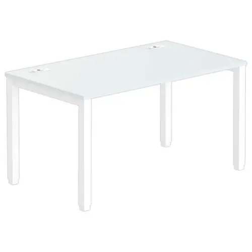 Bureau BRUXELLES 140 x 80 gris - pieds blancs photo du produit