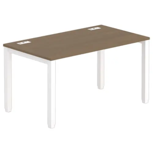 Bureau BRUXELLES 140 x 80 noyer - pieds blancs photo du produit