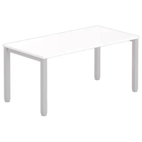 Bureau BRUXELLES 160 x 80 blanc - pieds aluminium photo du produit