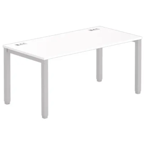 Bureau BRUXELLES 160 x 80 blanc - pieds aluminium photo du produit