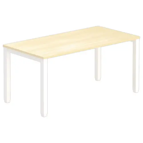 Bureau BRUXELLES 160 x 80 h&ecirc;tre - pieds blancs photo du produit