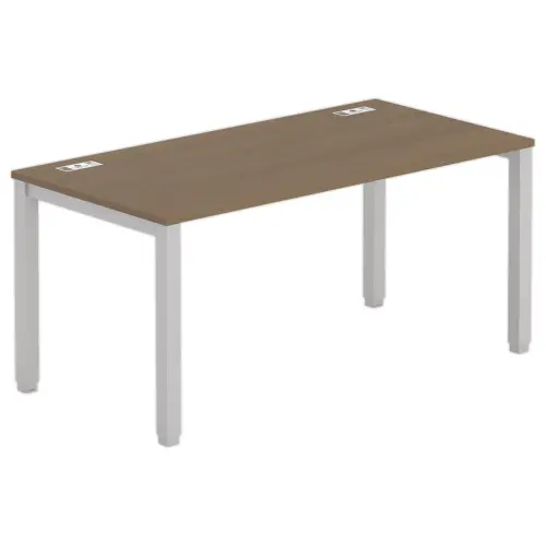 Bureau BRUXELLES 160 x 80 noyer - pieds aluminium photo du produit