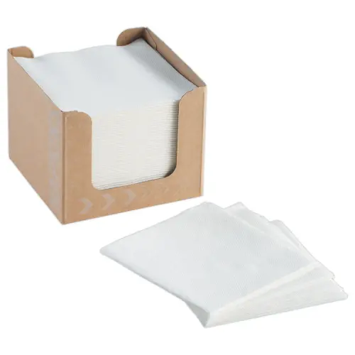 50 Serviettes &agrave; cocktail - 20 x 20 cm - Blanc - Duni photo du produit