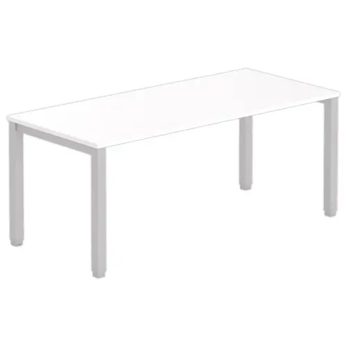 Bureau BRUXELLES 180 x 80 blanc - pieds aluminium photo du produit