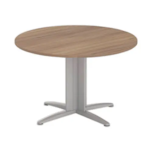 Table réunion ronde diam. 116cm noyer/aluminium photo du produit