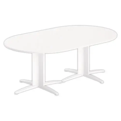 Table réunion ovale 200x120 blanc/blanc photo du produit