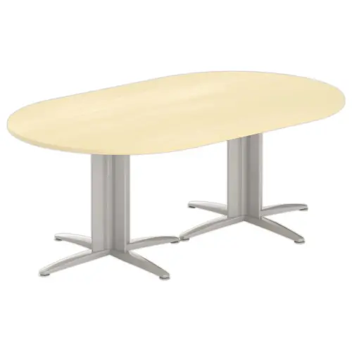 Table r&eacute;union ovale 200x120 h&ecirc;tre/aluminium photo du produit