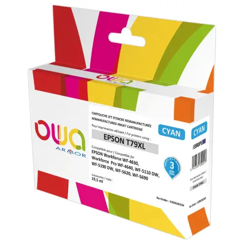 Cartouche compatible Epson T7902 - Cyan - OWA photo du produit