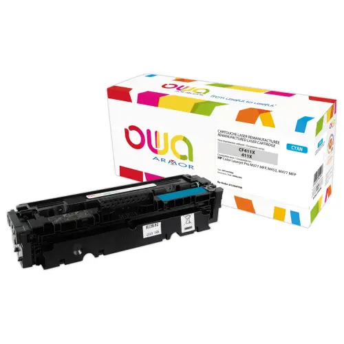 Toner &eacute;q. HP CF411X - Haute capacit&eacute; - Cyan - OWA photo du produit
