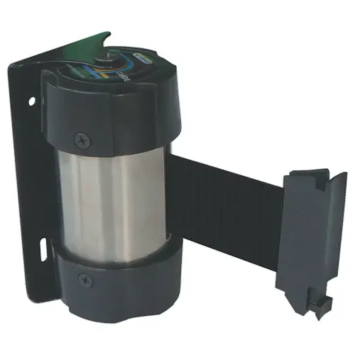 Enrouleur &agrave; fixation murale &agrave; sangle noire 2m - Viso photo du produit