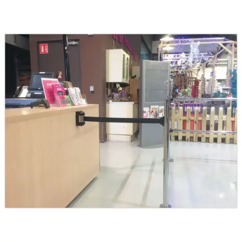 Enrouleur &agrave; fixation murale &agrave; sangle noire 2m - Viso photo du produit