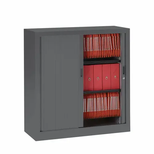 Armoire basse métallique - 100 x 100 cm - Anthracite photo du produit