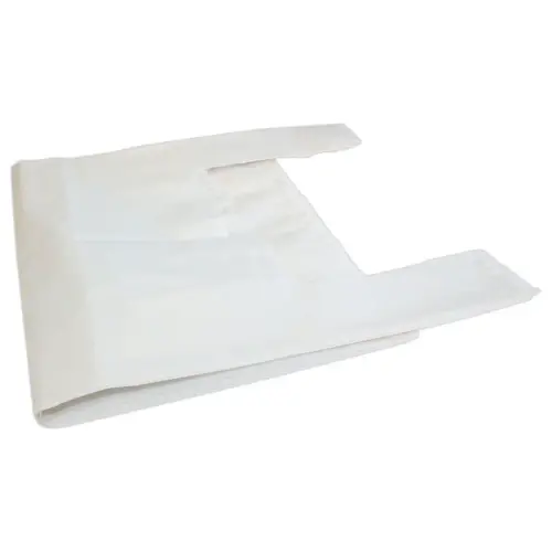 500 Sacs à bretelles en polyethylène réutilisables BLANC photo du produit