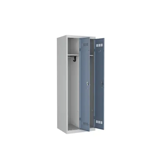 Vestiaire industrie propre 2 colonnes H.180 x L.60 cm Gris / bleu photo du produit