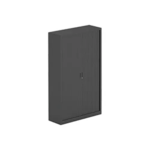 Armoire haute &agrave; rideaux m&eacute;talliques - 198 cm x 120 cm - Anthracite - VINCO photo du produit