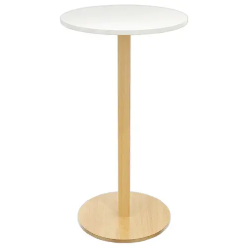 Table haute WOODY ronde 60 cm - Blanc mont&eacute;e photo du produit