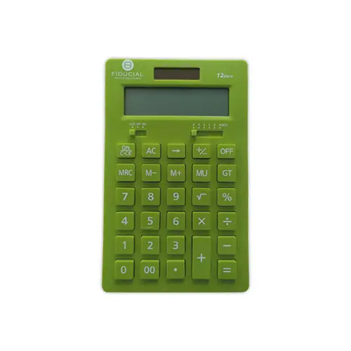 Calculatrice verte colorée M12 - Fiducial photo du produit