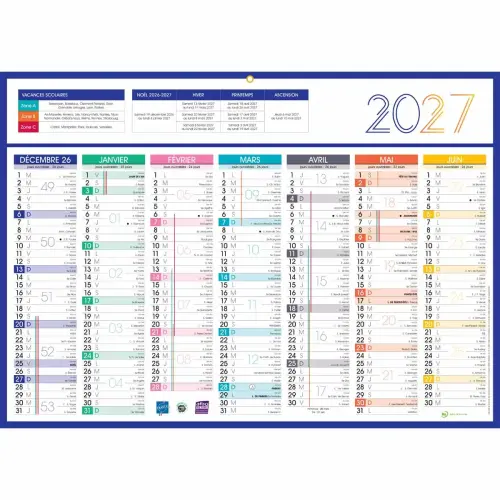 5 Calendriers de banque 14 mois - 54x38,5 cm photo du produit