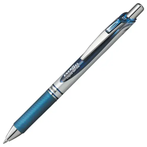 Roller pointe m&eacute;tal - Ecriture moyenne - Bleu fonc&eacute; - Pentel photo du produit