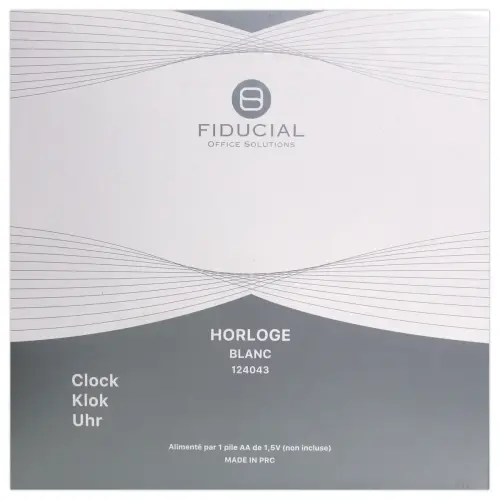 Horloge Quartz 38 cm silencieuse FIDUCIAL blanc photo du produit