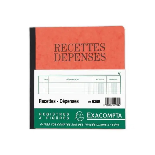 Piq&ucirc;re Journal Recettes D&eacute;penses 80 pages photo du produit