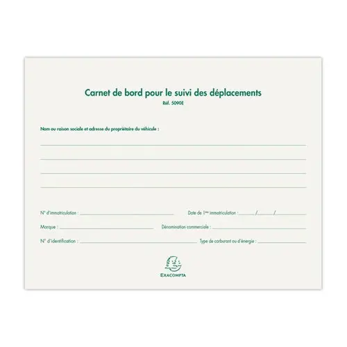Carnet de bord pour suivi de déplacement véhicule - EXACOMPTA photo du produit